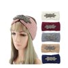 FZBNSRKO 2 Pcs Diamond Six Leaf Knit Wool Headband Sport Headband Warm Head Wrap for Women,Color in Random