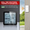 Wittime 2180 Weather Station with Atomic Clock Indoor Outdoor Thermometer Wireless Wireless Temperature and Humidity Monitor Inside Outside with Sensor Battery Powered