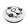Cell Phone Pop Out Holder,Black and White Floral Letter Q PopSockets Grip and Stand for Phones and Tablets