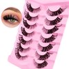 7 Pairs Fox Eye Lashes Flu-ffy 19mm Cat-Eye Lashes Curly Volume Eyelashes Faux Mink Lashes that Look Like Extensions Lashes Wispy False Eyelashes Natural Look(SN002)