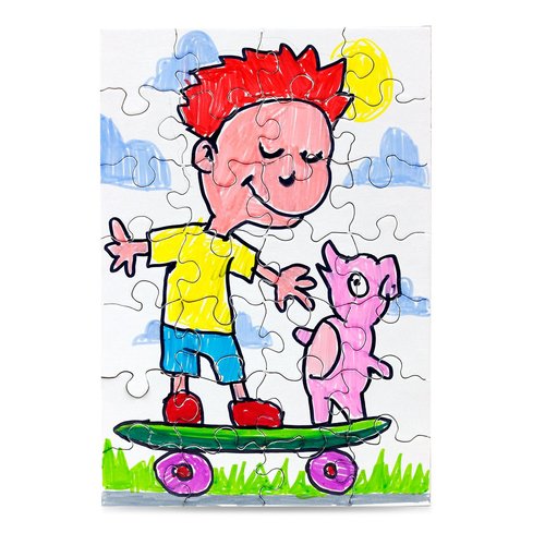 Hygloss Puzzles DIY Party Invite - Blank Puzzle for Decorating - Art Activity - Use as Party Favors - White, Sturdy – 5.5 x 8 Inches, 28 Pieces - Comes with Envelopes - 8 Qty