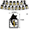Cat Themed Party Decoration Black Cat Birthday Party Supplies Set Includes 5 x 3ft Black Cat Backdrops, Cat Happy Birthday Banner, Cake Topper, Cupcake Toppers, Balloons