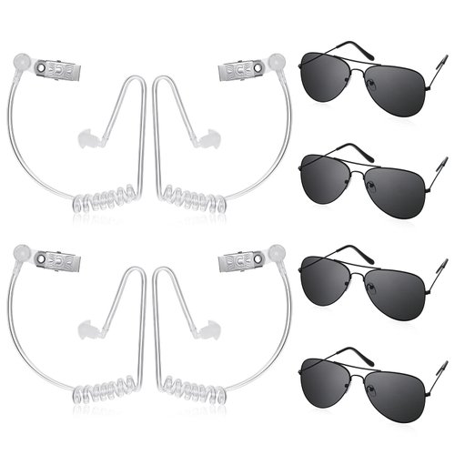 TOODOO 8 Pieces Playing Cosplay Toys Secret Service Dress up Toys Include Earpiece Acoustic Tube ...