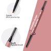 Retractable Eyebrow Pencil Black with Brush, Dual-ended Microfilling Eyebrow Liner for Natural-looking Results, Ultra Precise 2mm Micro Triangular Tip for Filling in Sparse Brows, Sweatproof Smudgeproof No-caking, Black, YES.EYE DO