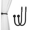VRSS Curtain Tiebacks Drapery Holdbacks Simple Style (2pcs Black)