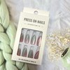 Press on Nails Medium Length Almond False Nails Gradient Cat Eye Fake Nails Artificial Acrylic Nails Fashion Charm Stick on Nails Full Cover Glossy Reusable Coffin Nails Glue on Nails for Women