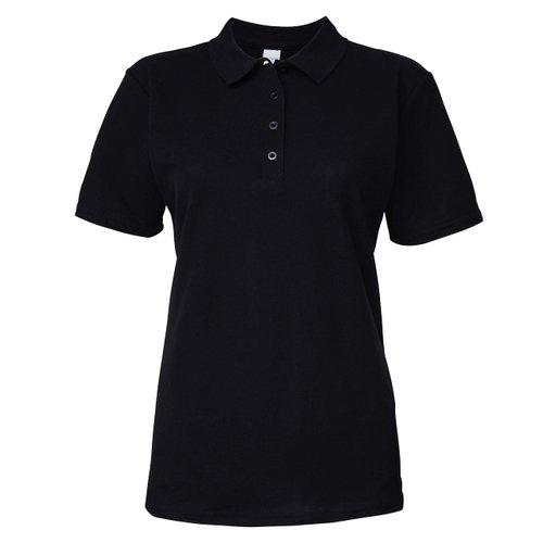 Gildan 64800L Ladies Softstyle Double Pique Polo Shirt - Black - M
