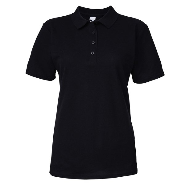 Gildan 64800L Ladies Softstyle Double Pique Polo Shirt - Black - M