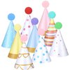 Panitay 40 Pcs Colorful Mini Party Hats Small Party Hats for Stuffed Animals Paper Cone Tiny Birthday Hats Games Accessories (Cute Style)