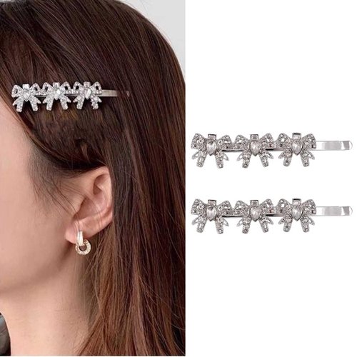Simple Butterfly Hair Clip for Woman Crystal Butterfly Hair Pins Silver Butterfly Hair Barrettes Paved Butterfly Decorative Hairpin Butterfly Insect Hair Accessories for Girls Gifts (Style:A)