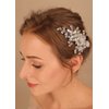 Denifery Blue Crystal Bride Wedding Hair Comb Silver Crystal Hair Comb Clip Bridal Hair Accessories Rhinestone Hair Clip for Women and Girls (White)
