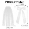 Jeairts Wedding Bow Veil White Pearl Hair Clip Tulle Bridal Hair Bow with Clip Bachelorette Party Accessories for Women and Girls