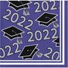 Creative Converting Class of 2022 Purple Beverage Napkins, 5"