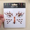 Cute Reindeer Face Stickers 2Pcs Glitter Elk Eye Body Face Tattoo Stickers for Kids Adult Christmas Party Makeup Self Adhesive Fake Tattoo Sticker Cospay Party Supplies