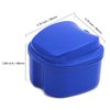 KISEER 2 Pack Denture Bath Case Cup Box Holder Storage Container with Denture Cleaner Brush Strainer Basket for Travel Cleaning (Light Blue and Blue)