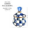 MACKENZIE-CHILDS Royal Check Enamel Lidded Sugar Bowl, Small Serving Bowl with Lid
