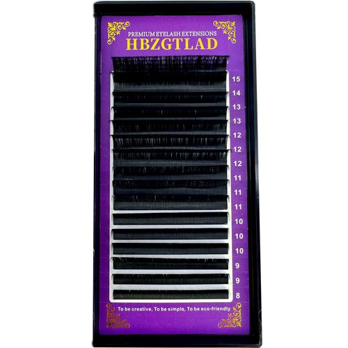 HBZGTLAD 16 Rows Cashmere Eyelash Extensions Faux Mink 8-15mm Mix Individual Volume Lashes Soft Natural Lash Extensions Makeup (D Curl 0.07mm 8-15 MIX)