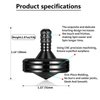 LOQATIDIS Precision Metal Spinning Top, The Easiest to Spin, Long Spin time Exceed 8 Mins, Support Handstand Rotation, Kill Time Relief Stress ADHD Anti-Anxiety Fidget Toys (L, Black)
