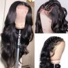 IUPin Body Wave Lace Front Wigs Human Hair Pre Plucked Bleached Knots with Baby Hair Glueless 4×4 Brazilian Virgin Lace Closure Human Hair Wigs for Black Women Natural Color 150 Density