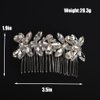 BERYUAN Clear Rhinestone Crystal Hair Comb Silver Rhinestone Bridal Hair Side Comb Teardrop Rhinestone Crystal Wedding Headpiece Dainty Rhinestone Hair Side Comb for Wedding Women Girls