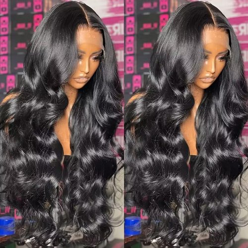 mdgfge Lace Front Wigs Synthetic Hair Pre-Plucked 180 Density Body Wave Lace Front Wigs U Part Curly Wigs Heat Resistant Hair Natural Hairline for Black Women Daily Use (26 Inch)