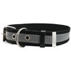 Cotton Web/Leather Reflective Dog Collar 18" Long 3/4" Wide Fits 12"-16" Neck, Poodle, Spaniel