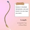 Braid Hair Extensions 6 Pcs Baby Braids Front Side Bang Long Braided Ponytail Extension 18inch Clip in Hair Extensions Straight Synthetic Hairpieces Natural Soft Synthetic Hair for Women Kids Girls Daily Wear (Golden Blonde Mix Bleach Blonde)