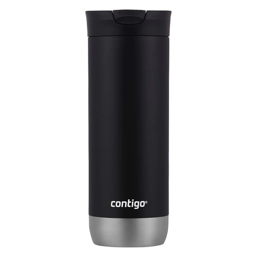 Contigo Huron Vacuum-Insulated Stainless Steel Travel Mug with Leak-Proof Lid, Keeps Drinks Hot or Cold for Hours, Fits Most Cup Holders and Brewers, 16oz Licorice