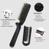 Aozzy 6Pcs Travel Boar Bristle Folding Hair Brush with Retractable Band for Thin/Thick Hair, Mini Brush for Women's Hairstyles, Men's Hair & Beard - Great for Purse/Pocket