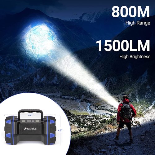Led Camping Lantern Rechargeable, Camping Flashlight 1500LM, 8 Light Modes, Camping Lights 4800 Capacity USB Power Bank, Portable Bright Flash Light for Emergencies, Power Outages, Hurricane, Hiking