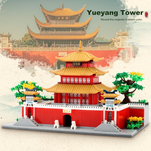 DOLBLOCK Micro Building Blocks Chinese Architecture Set Ancient Famous Collection Decorative Model for Adults and Kid Age of 14+ - Yueyang Tower 2236 PCS