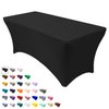 YOUR CHAIR COVERS Rectangular Spandex Table Covers 6ft Fitted Tablecloth Wedding Event Patio Table Decorations Elastic Fabric Stretch Table Covers for 6 ft Folding Table (Black)