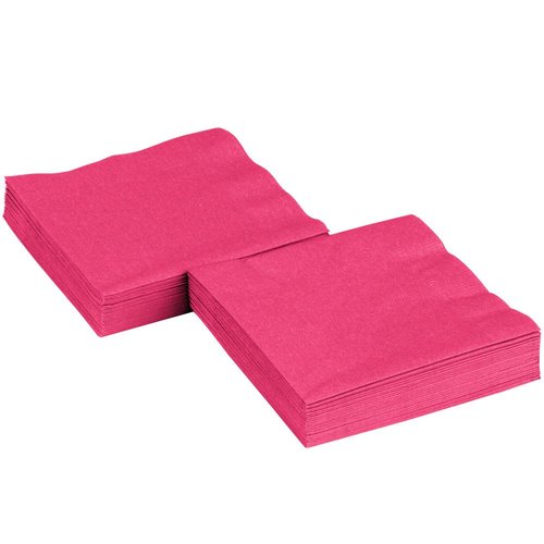 Amscan Beverage Magenta 2-Ply Party Napkins, 5" x 5"