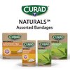 CURAD Naturals Aloe Vera & Vitamin E Bandages 0.75" x 3", Individually Wrapped Sterile Bandage, First Aid Kit Essential, Protects Scrapes and Cuts, Absorbent and Self-Adhesive, 30-Count Box