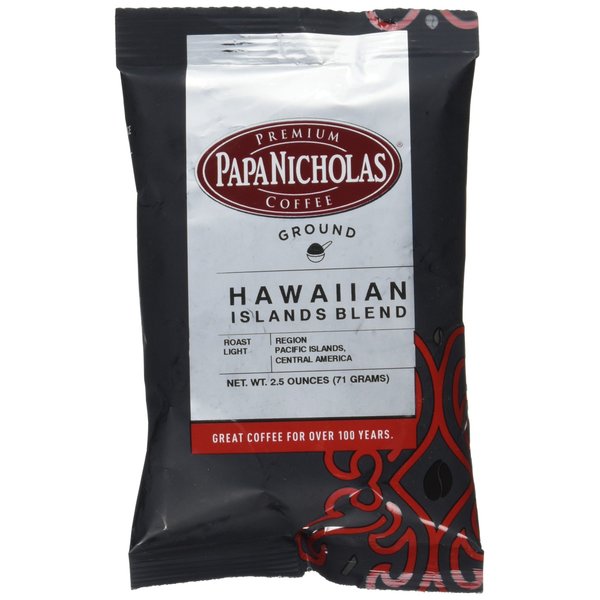 Papanicholas Coffee PCO25181 Hawaiian Islands Blend Light Roast Premium Arabica Whole Bean Coffee (Pack of 18)