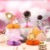 9 Pcs Outer Space Birthday Party Decorations Two The Moon Birthday Decorations Girls Space Themed Honeycomb Table Centerpieces for Party Galaxy Party Table Decoration Planet Astronaut Party Supplies