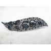 Generic Blue and silver flower leaf crystal hair barrette clip bridal barrette (Primary color: Gray), 1 Count (Pack of 1)
