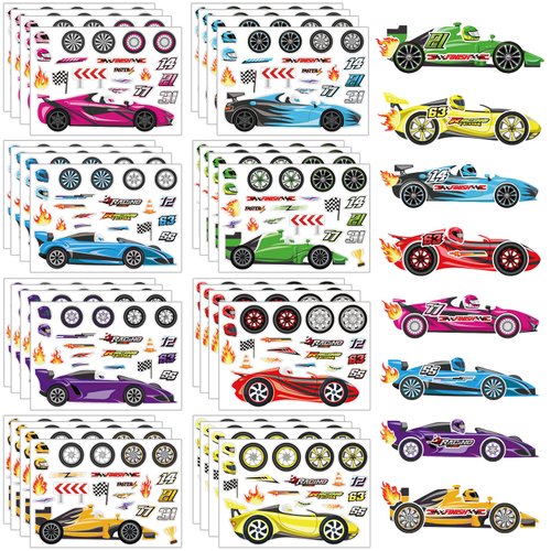 32 Sheets Make Your Own Car Stickers, Creative Race Car Game Stickers for Kids Car Birthday Party...