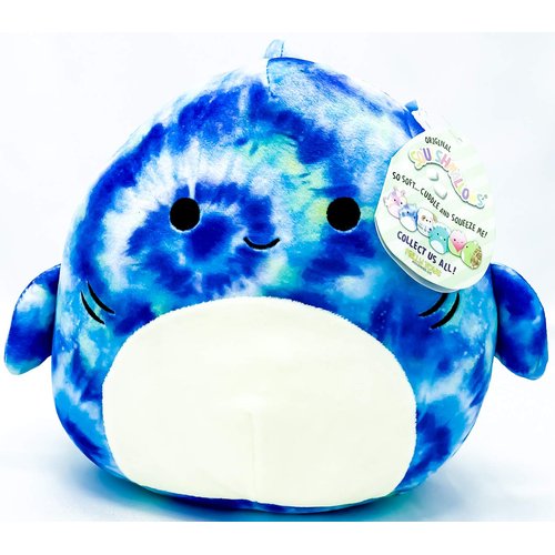 Squishmallow Kelly Toys Luther The 8" Blue Tie Dye Tiger Shark Super Soft Stuffed Plush Toy Pillow