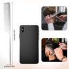 Metal Rat Tail Comb Stainless Steel Hair Combs Flat Top Fine Cutting Comb Teasing Pin Tail Barber Comb with Parting Tip, Rat Tail Comb with Metal Pick for Hair Stylist Women Men
