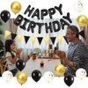 Black and Silver Birthday Party Decorations, Happy Birthday Decorations for Men Women Boys Girls with Happy Birthday Balloon Banner, Fringe Curtains,Star Balloons Kit For Boys Birthday Party Supplies