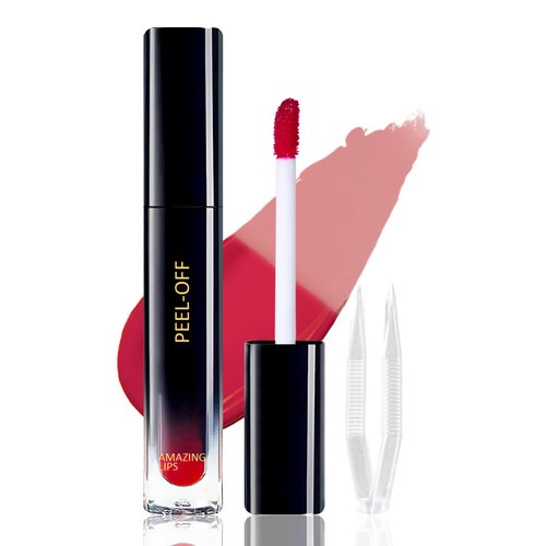 PASNOWFU Peel Off Lip Stain, Matte Liquid Lipstick, Lip Stain Peel Off, Lip Tint Long Lasting Waterproof Tattoo Magic Color Lip Liner, Non Stick Color Peel Off Mask Lip Gloss Makeup - 01
