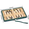 Yellow Mountain Imports Travel Size Backgammon Mini Game Set, Izmir - Magnetic Checkers and 9-inch Board in Sleek Leatherette Case - Classic Strategy Board Game