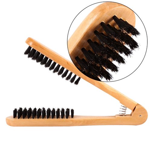 Professional Hairdressing Comb Double Brushes Wooden Anti static Hair Straightener Tool