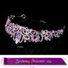 Atoden Birthday Crown and Sash Set Birthday Girls Purple Princess Tiara Queen Crowns Crystal Tiara Women Rhinestone Tiara Birthday Headband Happy Birthday Decorations Party Cosplay Gifts