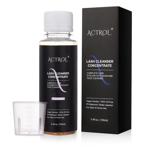 ACTROL Eyelash Cleanser Concentrate 100ml Ice Cream Professional Lash Shampoo Foaming Cleanser DIY Paraben & Sulfate Free Non-lrritating Wash for Extensions Lashes with Salon Care-Makes 20 Bottles