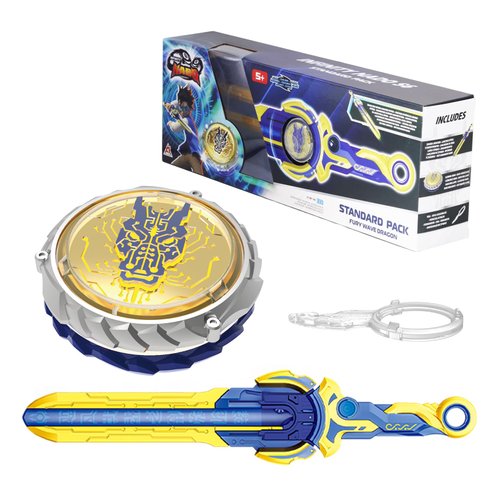 INFINITY NADO Bey Battling Blade Toys, Battle Set for 8-12 with Spinning Top & Sword Launcher, Metal Brust Gyro for Boys and Girls Age 5+, Fury Wave Dragon, Sapphire Blue