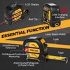 PREXISO 2-in-1 Laser Tape Measure - NOT DIGITAL TAPE - 135Ft Rechargeable Laser Measurement Tool & 16Ft Measuring Tape Movable Magnetic Hook - Pythagorean, Area, Volume, Ft/Ft+in/in/M Unit-NOT Digital