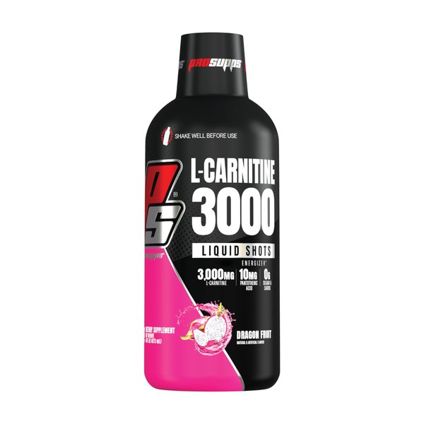PROSUPPS L-Carnitine 3000 Stimulant Free Liquid Shots for Men & Women (31 Servings, Dragon Fruit) - Workout Drink for Performance & Muscle Recovery - Clean Energy, No Sugar, No Carbs - Made in the USA
