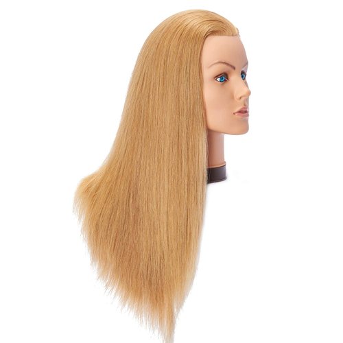 Hairlink 24-26'' Mannequin Head With Human Hair Styling Training Head Dolls for Cosmetology Manikin Maniquins Practice Head with Stand